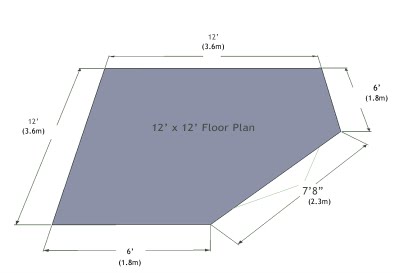 8 x 8 Corner summer house floor plan